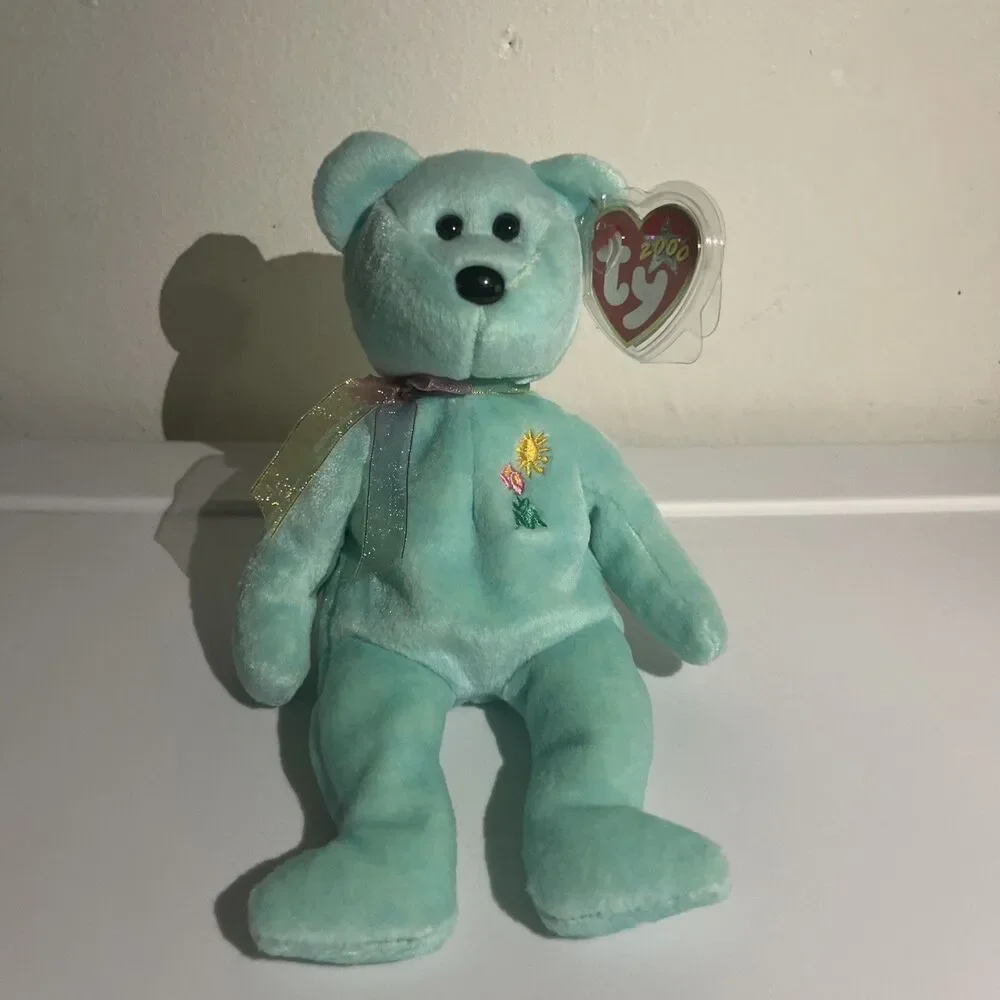 TY Beanie Baby Ariel Bear AIDS Awareness Ariel Glaser Memorial w/ Tag ~ NWMTs